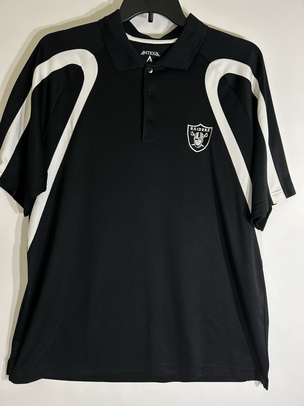 Las Vegas Raiders NFL Antigua Black Men’s Polo Shirt Size XL